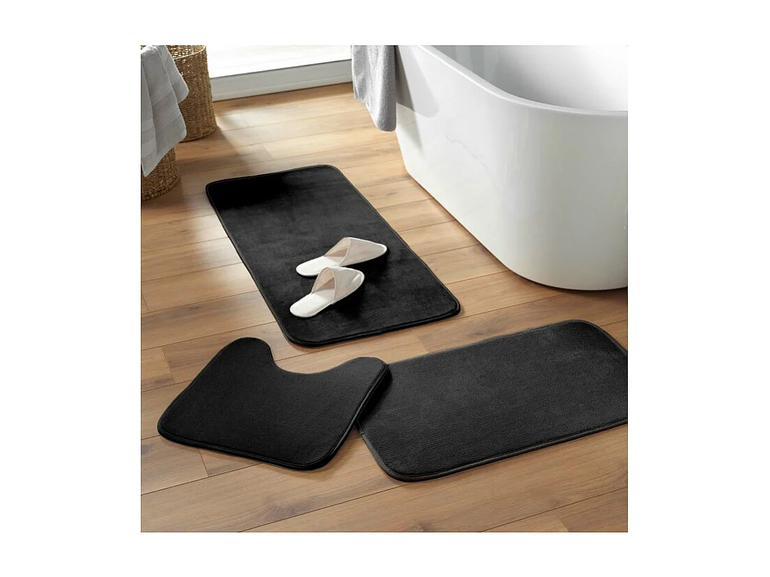 Tapis de Bain Microfibre "Vitamine" 50x120cm Noir