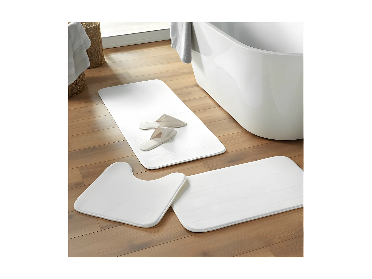 Tapis de Bain Microfibre "Vitamine" 50x120cm Blanc