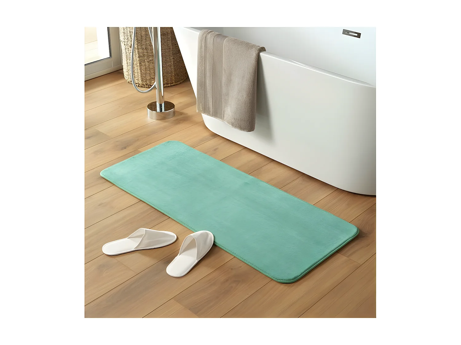 Tapis de Bain Microfibre "Vitamine" 50x120cm Tilleul