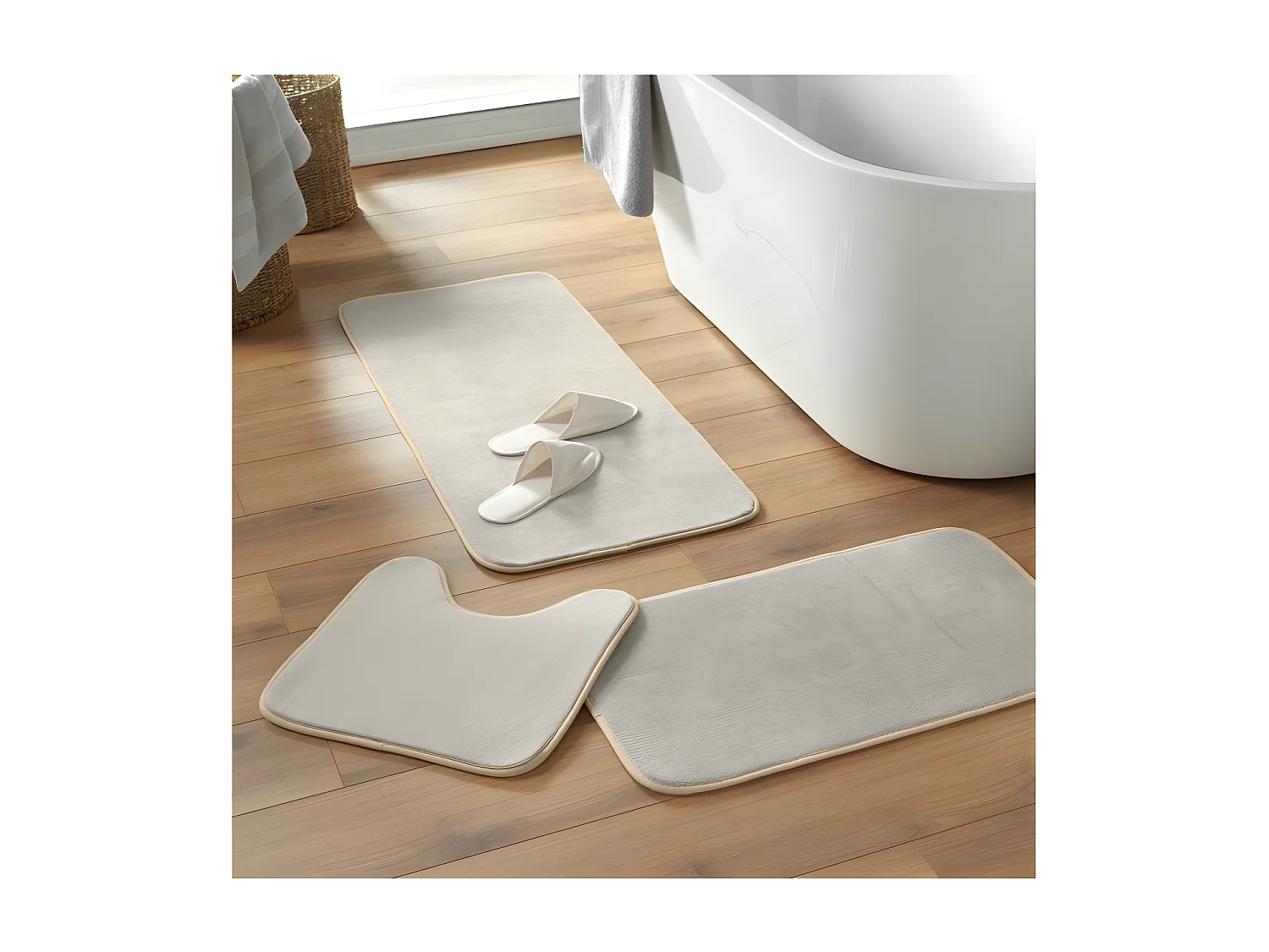 Tapis de Bain Microfibre "Vitamine" 50x120cm Taupe