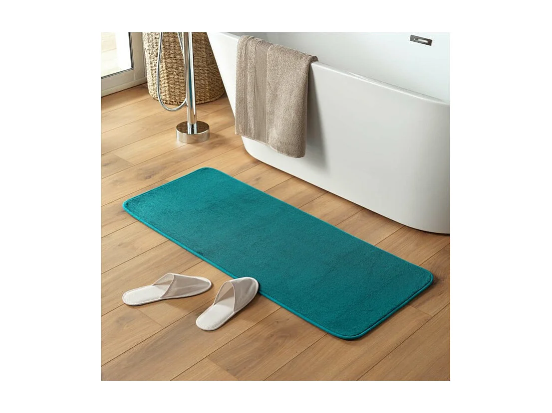 Tapis de Bain Microfibre "Vitamine" 50x120cm Bleu Canard