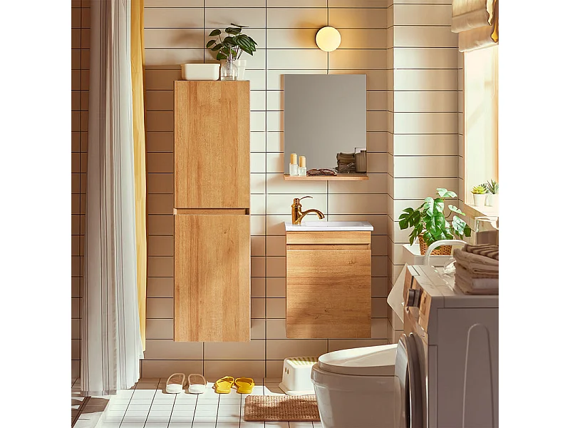 SoBuy Ensemble Table et 2 Tabourets, Table Cuisine avec 3 Étagères Latérales, Table Haute pour Cuisine, Salle à Manger, Salon, OGT51-WN