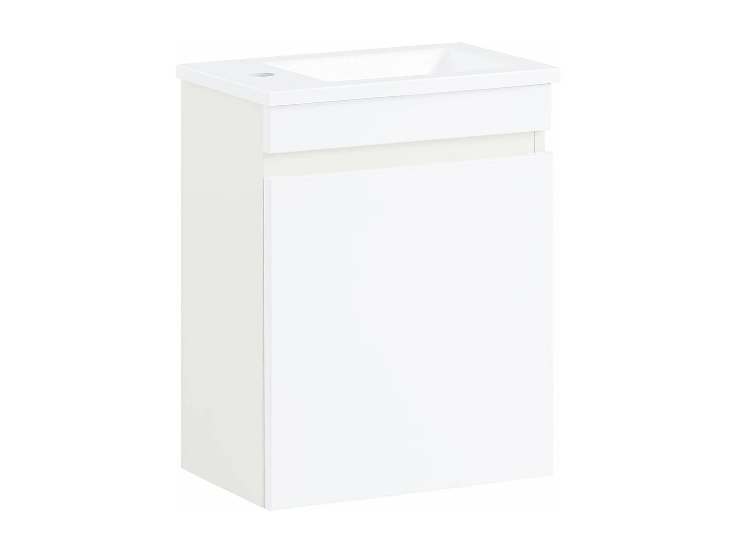 SoBuy BZR170-W Meuble Suspendu pour Lavabo Armoire de Salle de Bain avec Lavabo ,avec Vasque Ensemble de Lavabo en céramique