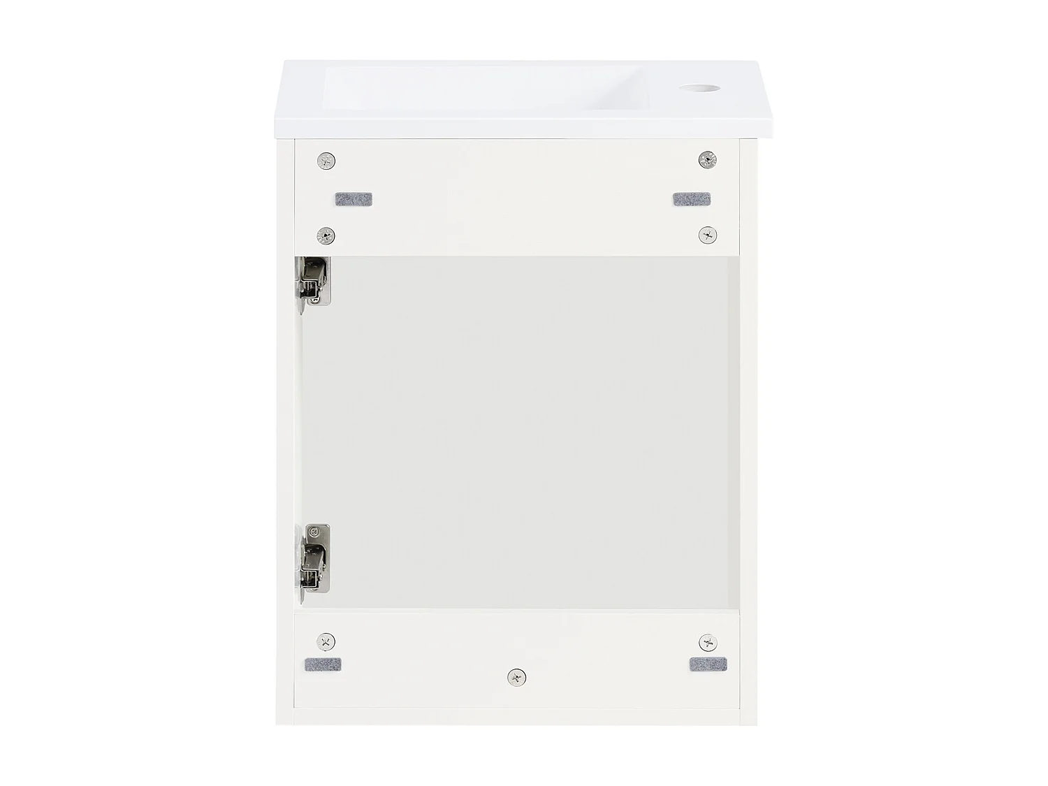SoBuy BZR170-W Meuble Suspendu pour Lavabo Armoire de Salle de Bain avec Lavabo ，avec Vasque Ensemble de Lavabo en céramique