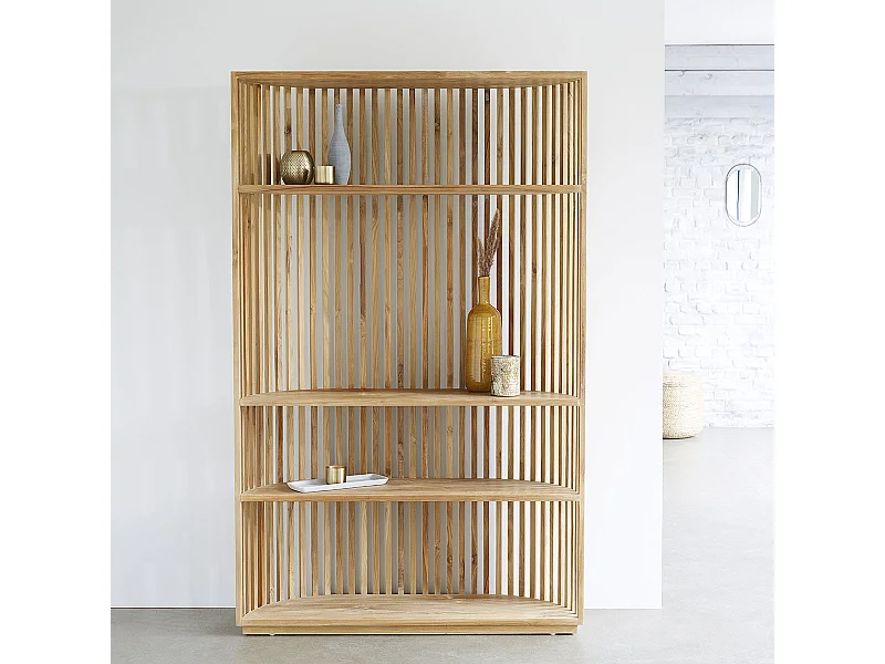 Biblioteca de madera de teca maciza