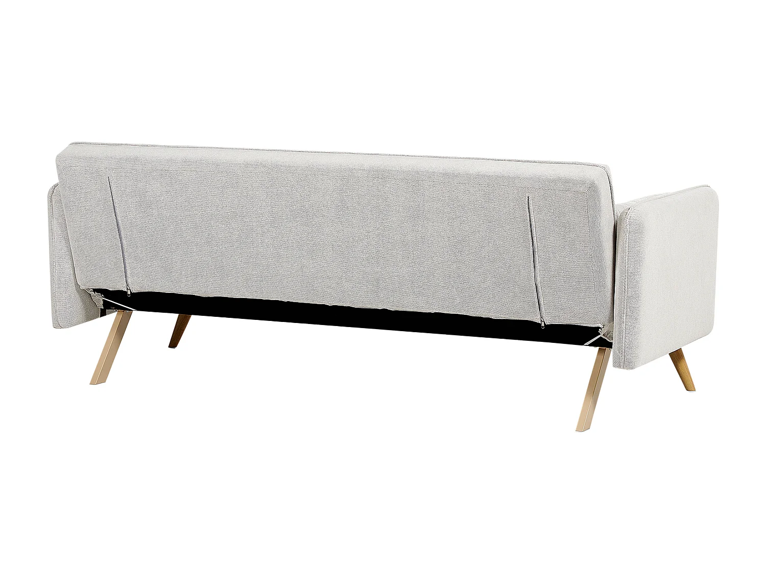 3-Sitzer Sofa Stoffbezug creme weiß Schlaffunktion Dekokissen Schlafsofa Asaa