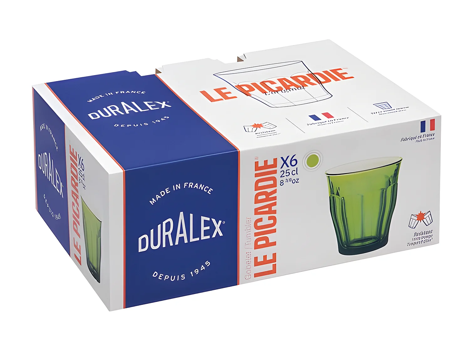 Conjunto de 6 Copos Duralex Picardie Verde Jungle 25 cl