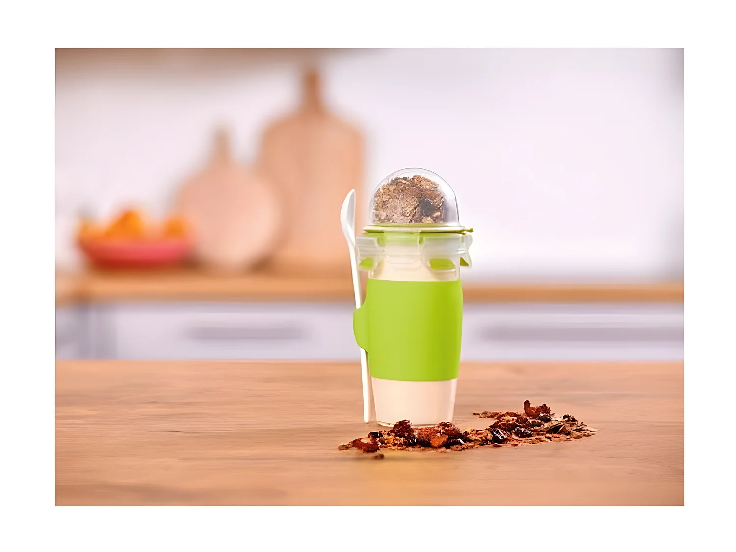 Mug à yaourt 0,45L + cuillère clip&go Emsa