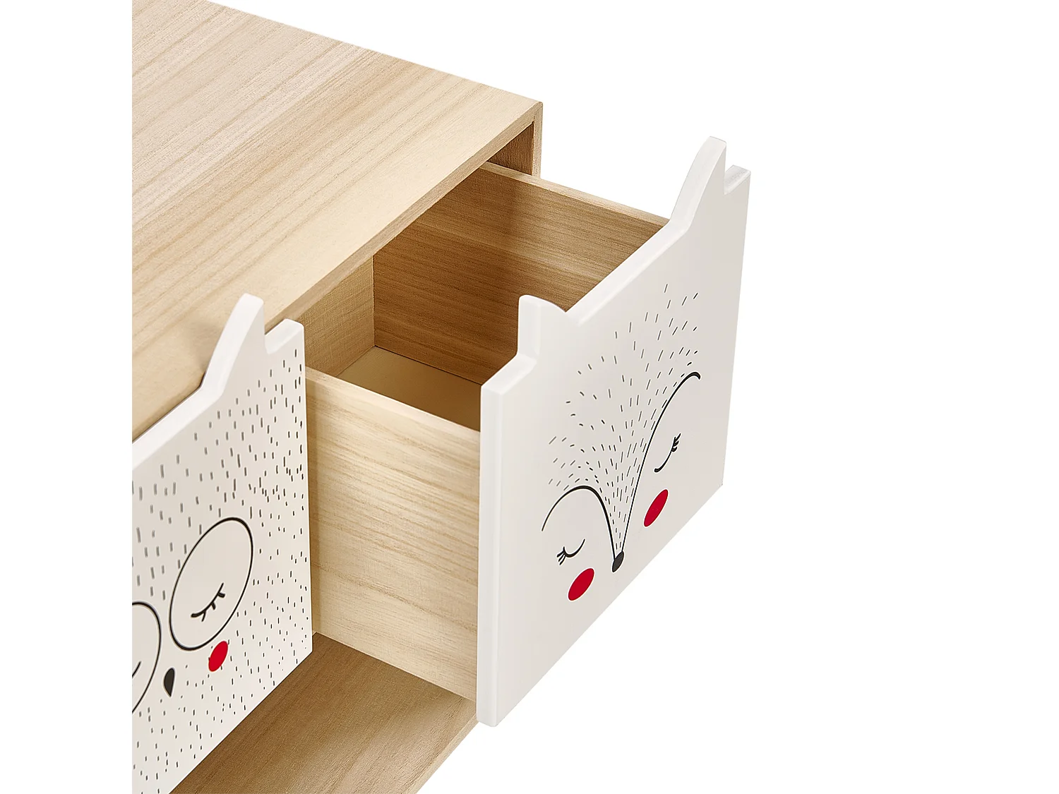 Table de nuit à 2 tiroirs RUPERT Marron clair