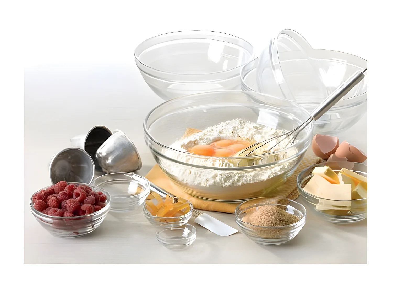 Saladier transparent empilable en verre trempé résistant aux chocs et thermique - Lys 20.5cm 159cl Duralex