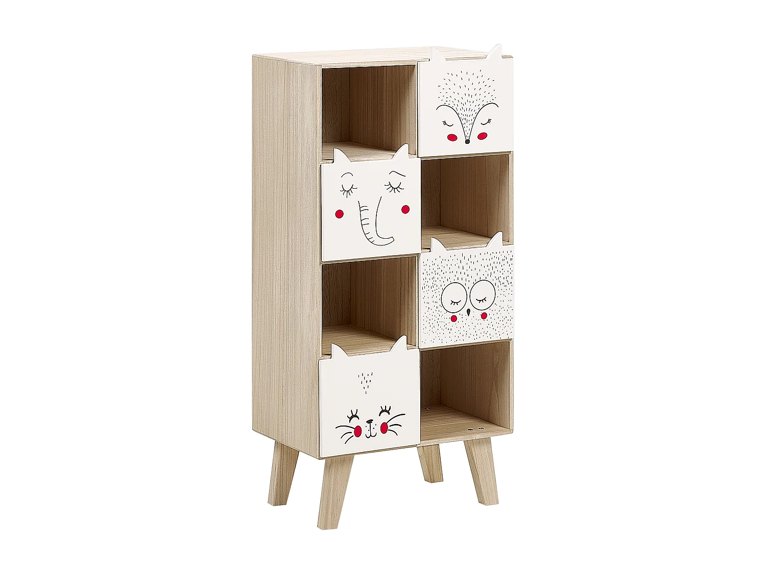 Libreria a 4 piani legno chiaro RUPERT
