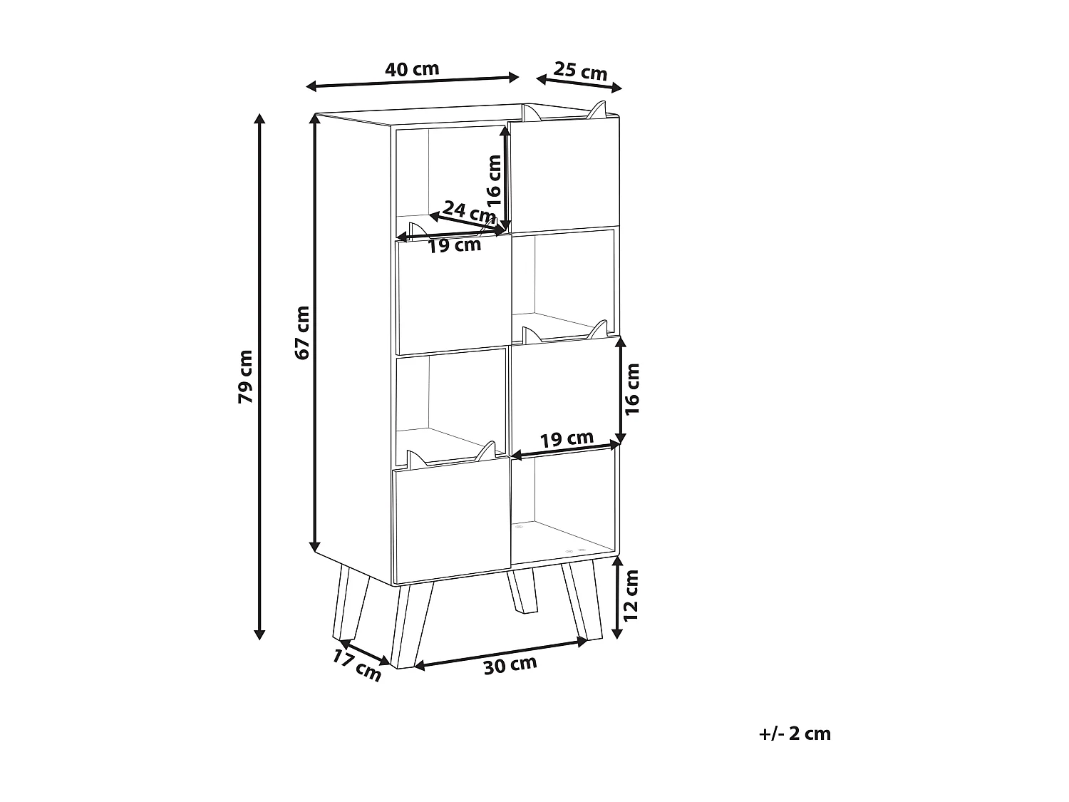 Libreria a 4 piani legno chiaro RUPERT