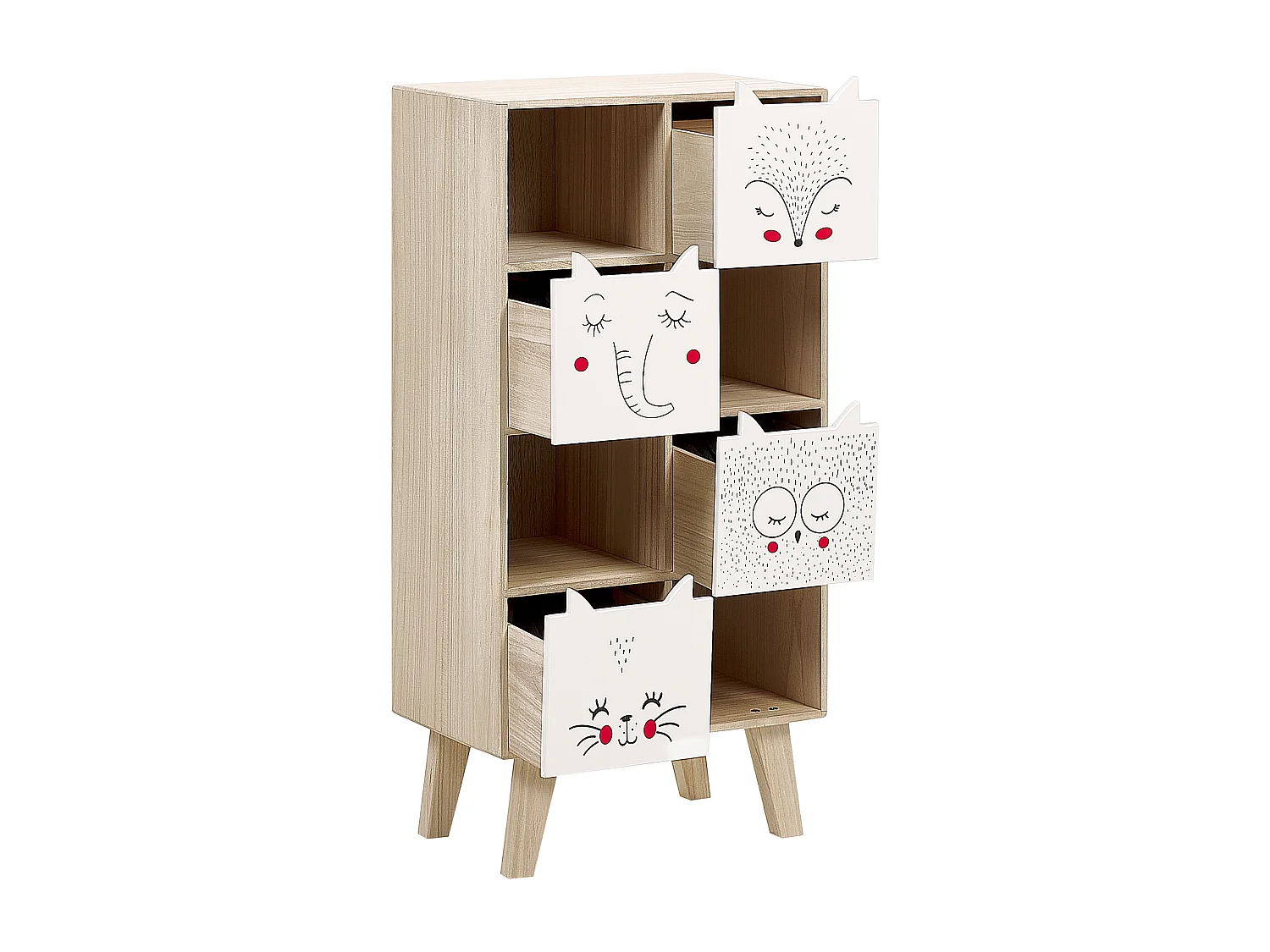 Libreria a 4 piani legno chiaro RUPERT