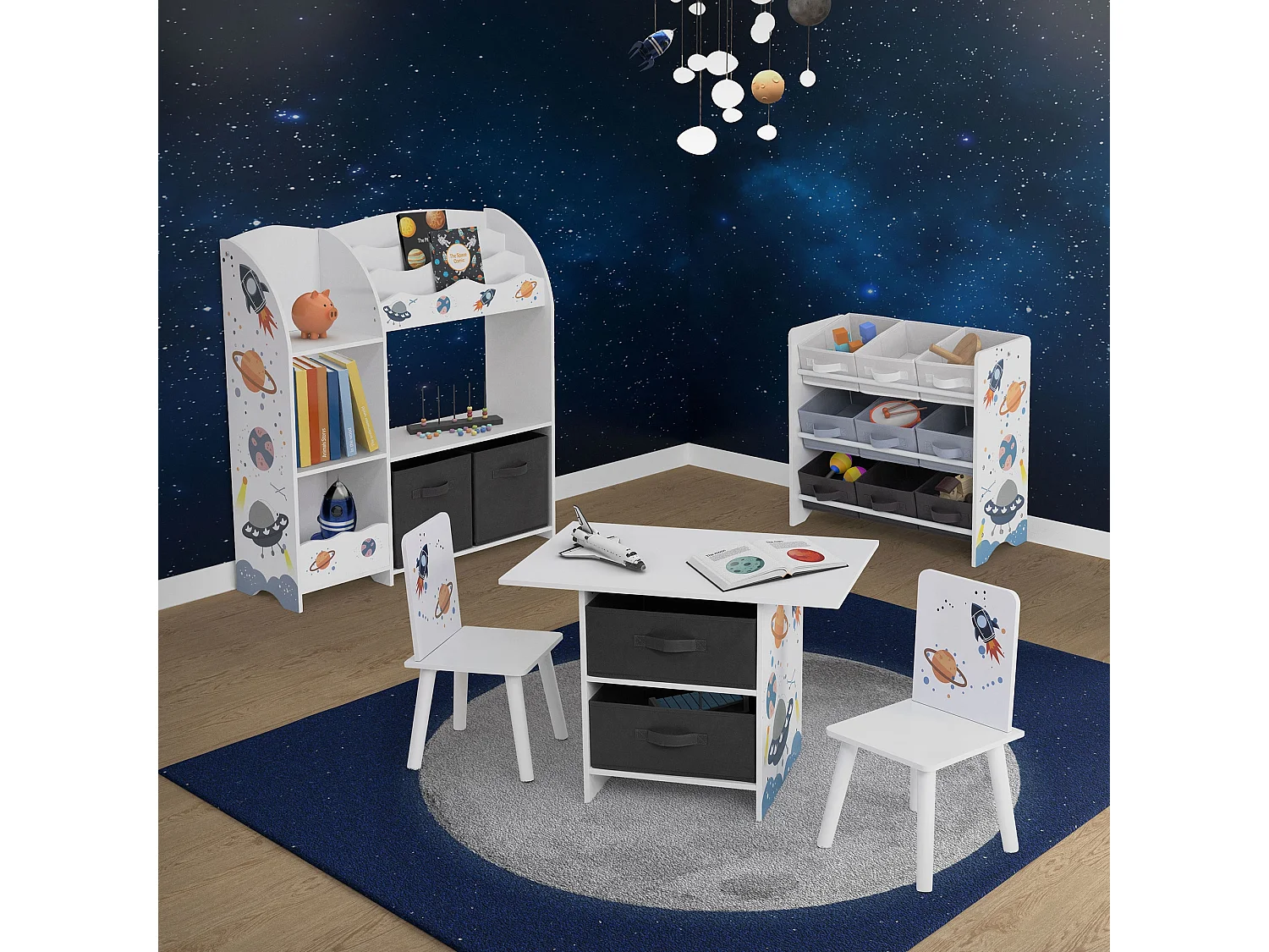 Bibliothèque Joyz pour enfants 3 étages 9 boîtes étagère à ranger jouets livres