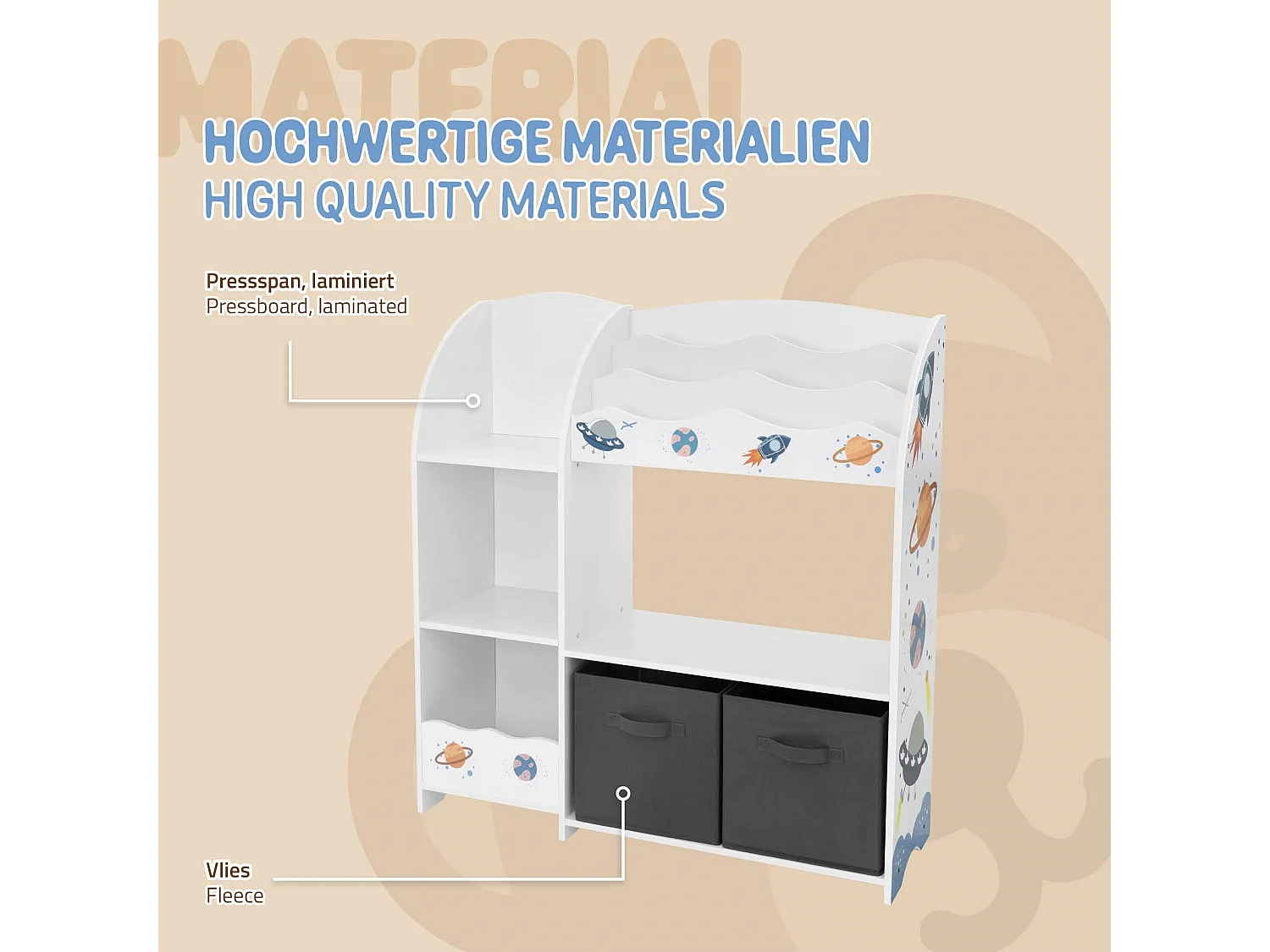 Joyz Scaffale per bambini libreria mobile per camerette organizzatore scatole