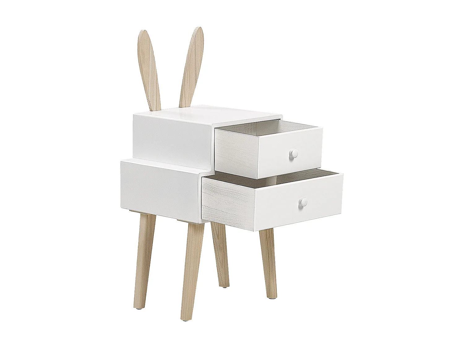 Table de nuit à 2 tiroirs BANKS Blanc