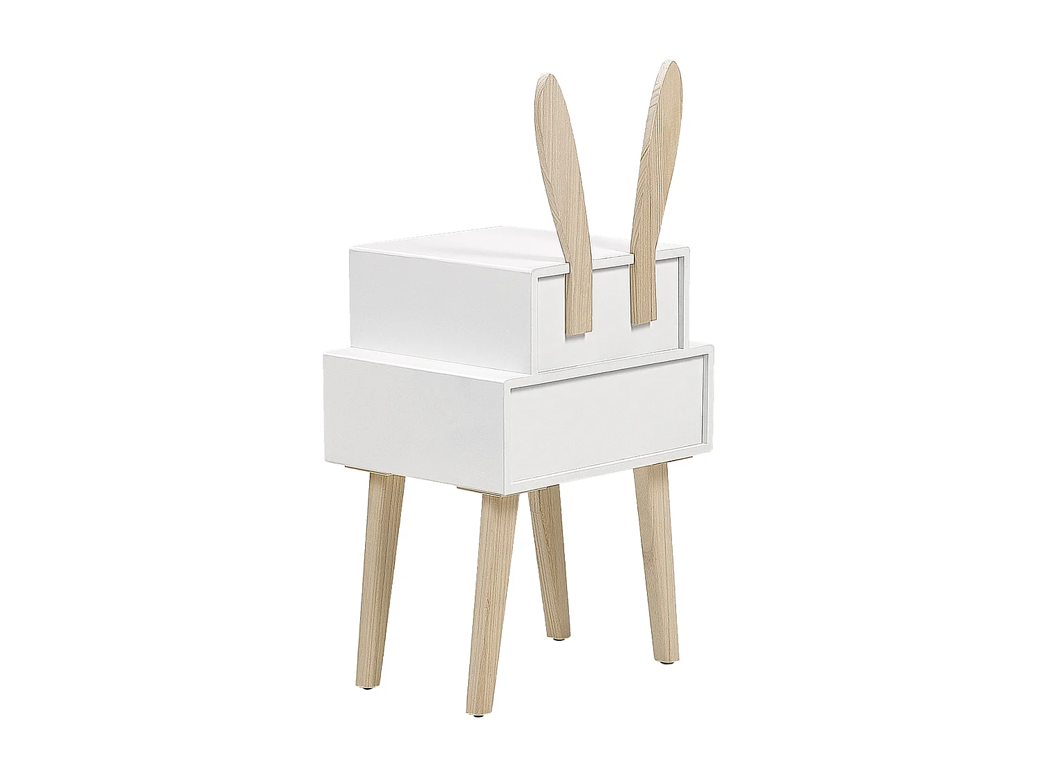Table de nuit à 2 tiroirs BANKS Blanc