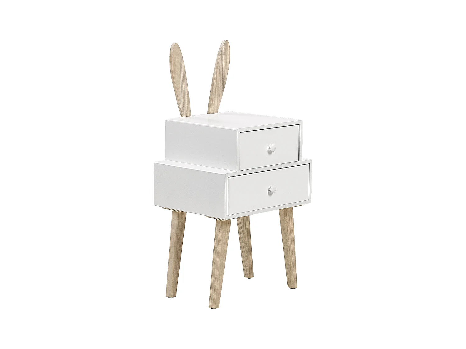 Comodino 2 cassetti BANKS Bianco