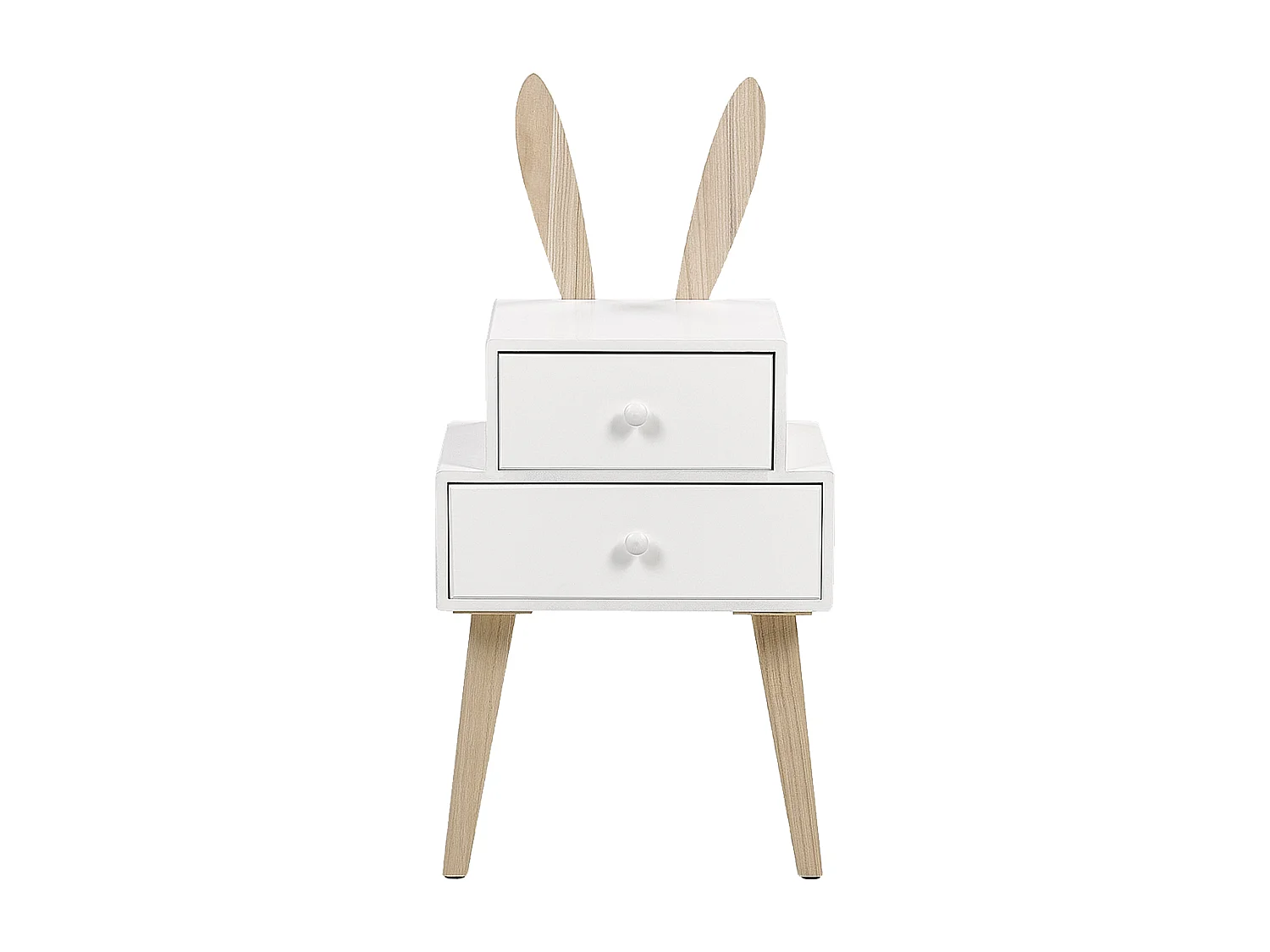 Table de nuit à 2 tiroirs BANKS Blanc