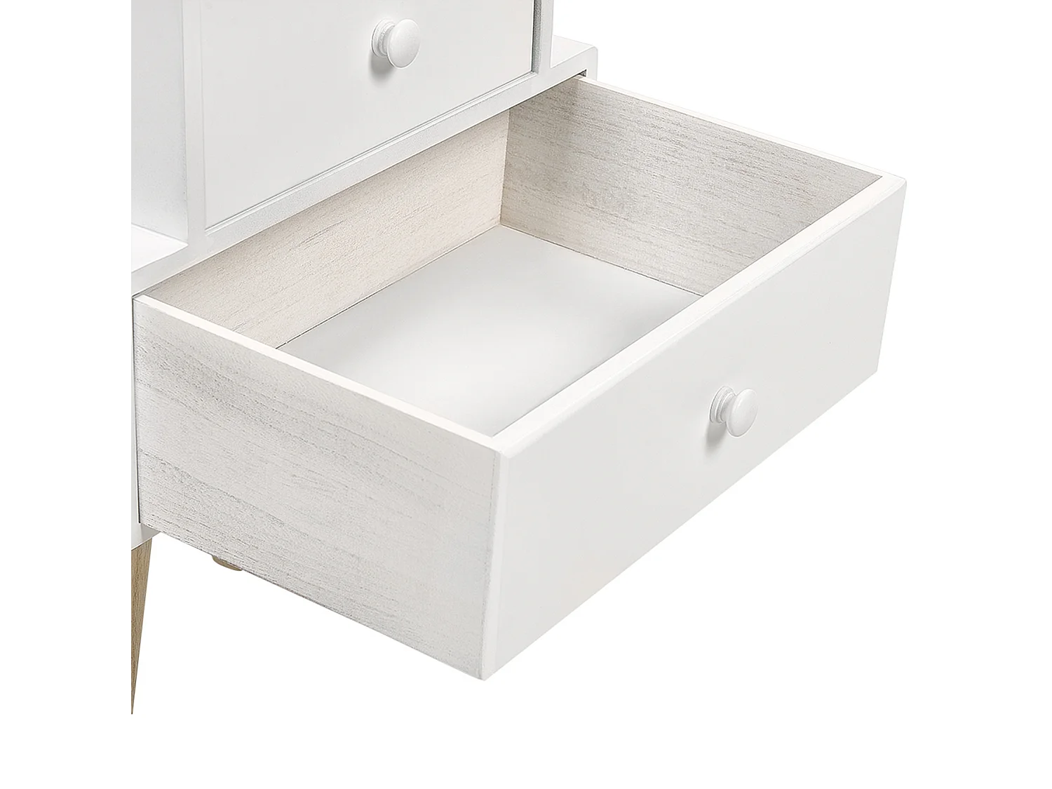 Table de nuit à 2 tiroirs BANKS Blanc