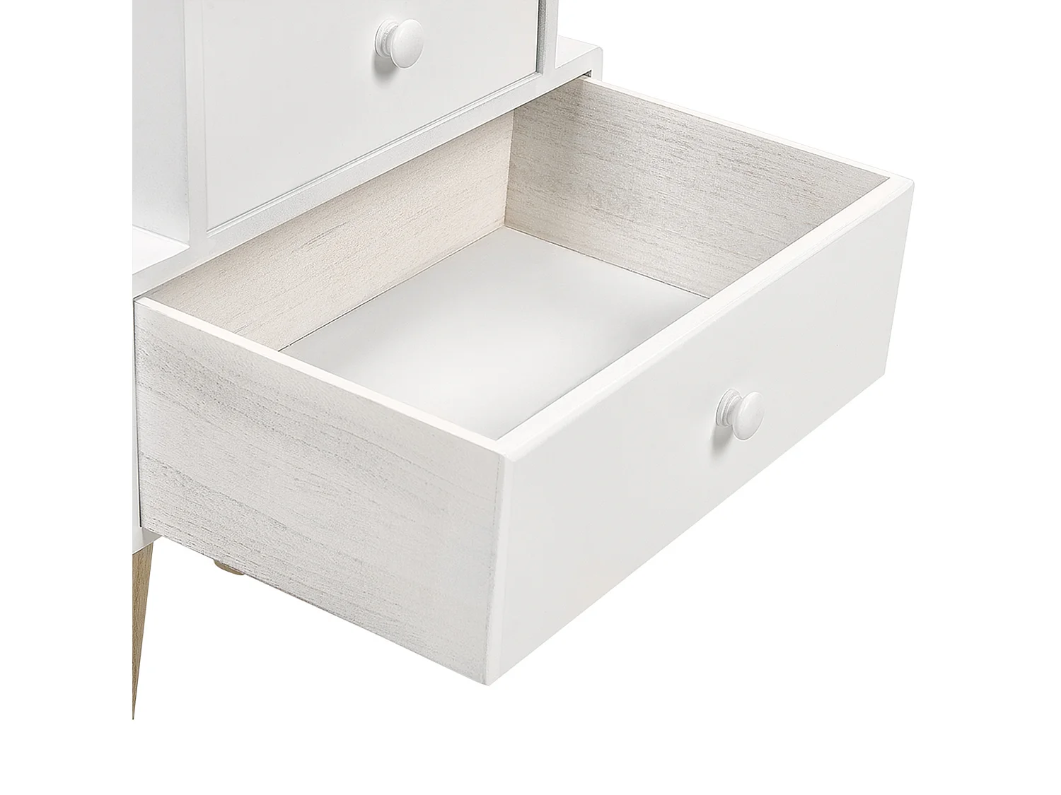 Mesita de noche 2 cajones BANKS Blanco