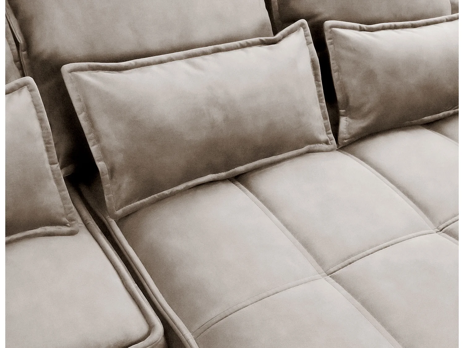 Canapé d’angle tissu effet cuir Kampus – Convertible et rangement-Couleur Beige-angle droit