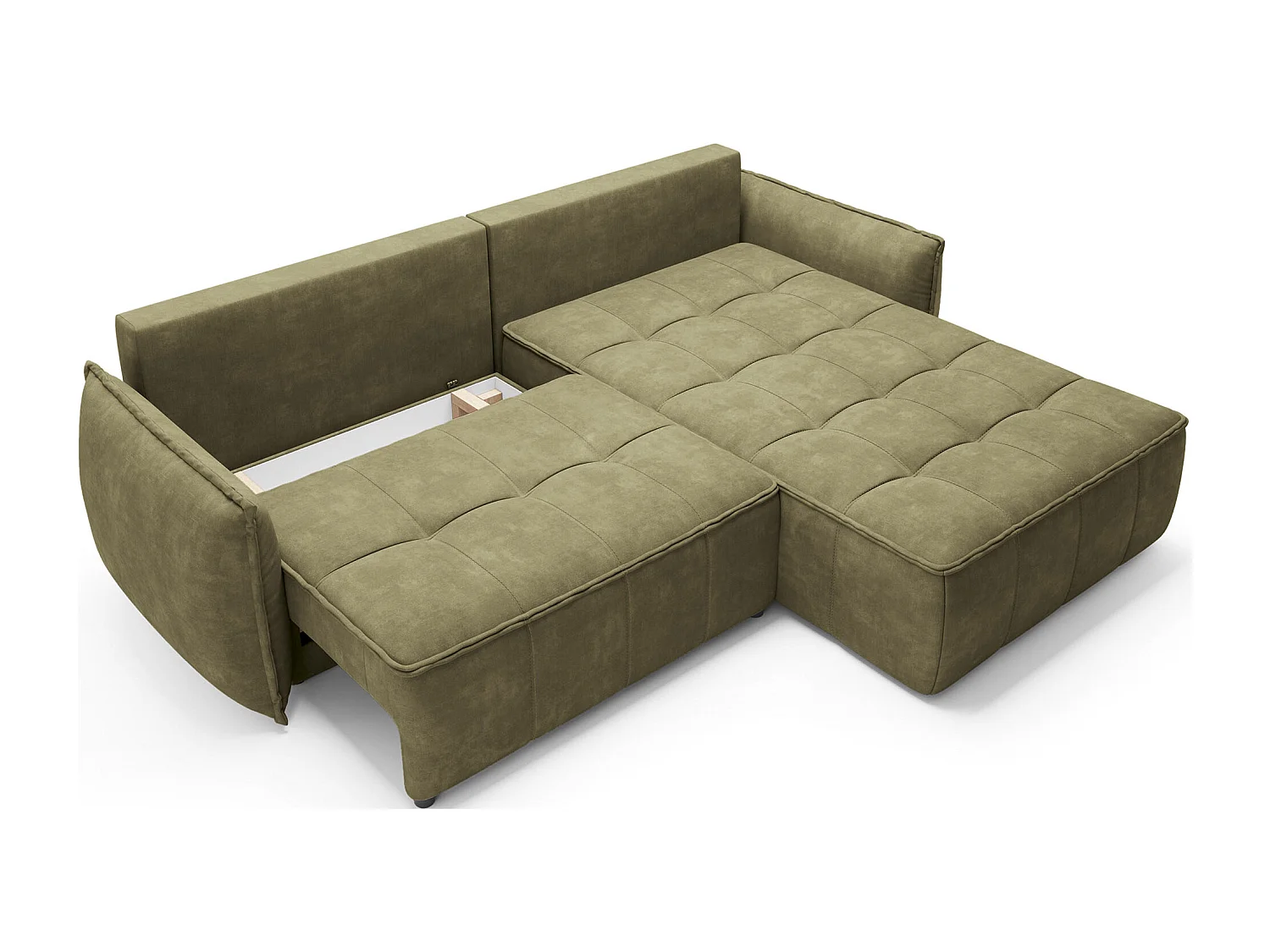 Canapé Corner Lopez R/Tissu/Vert