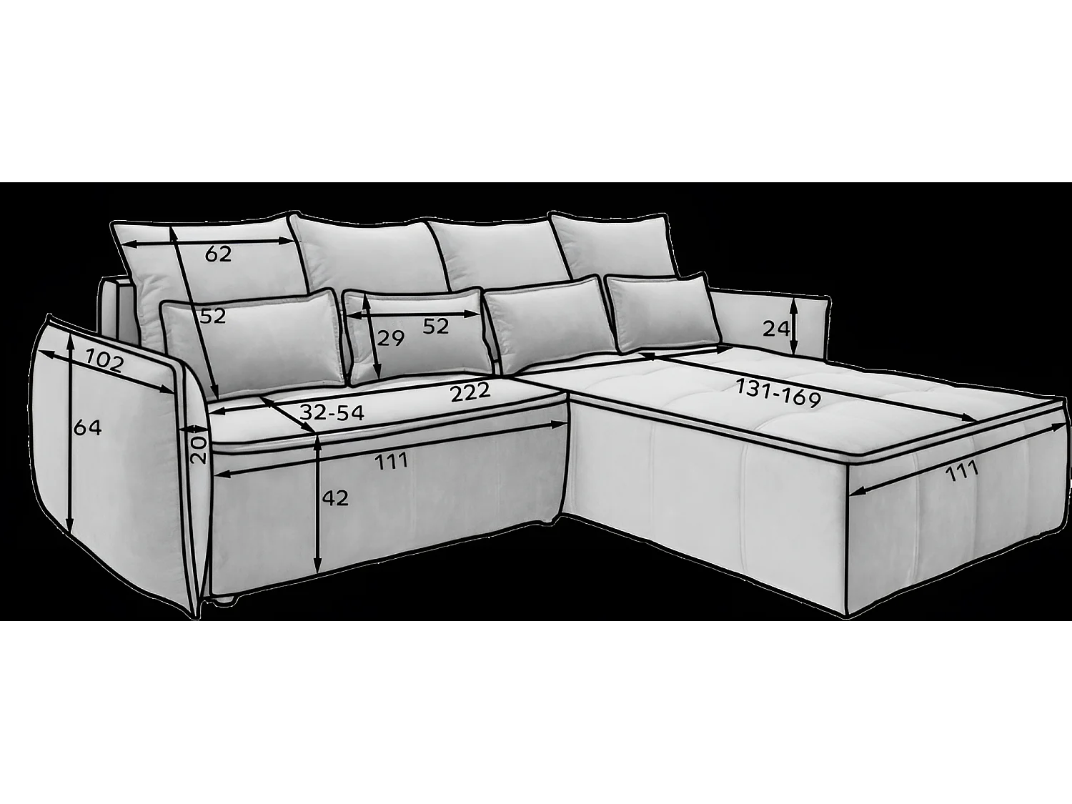 Divano d'angolo Lopez R/Tessuto/Verde