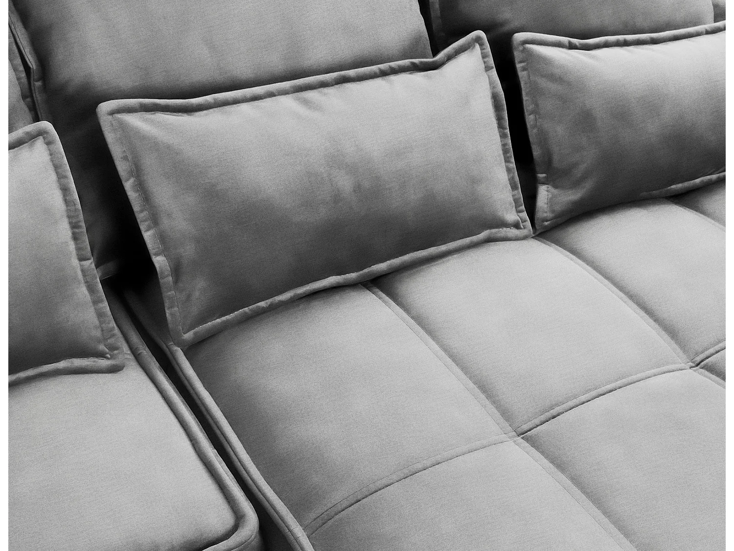 Canapé d’angle tissu effet cuir Kampus – Convertible et rangement-Couleur Gris-angle droit