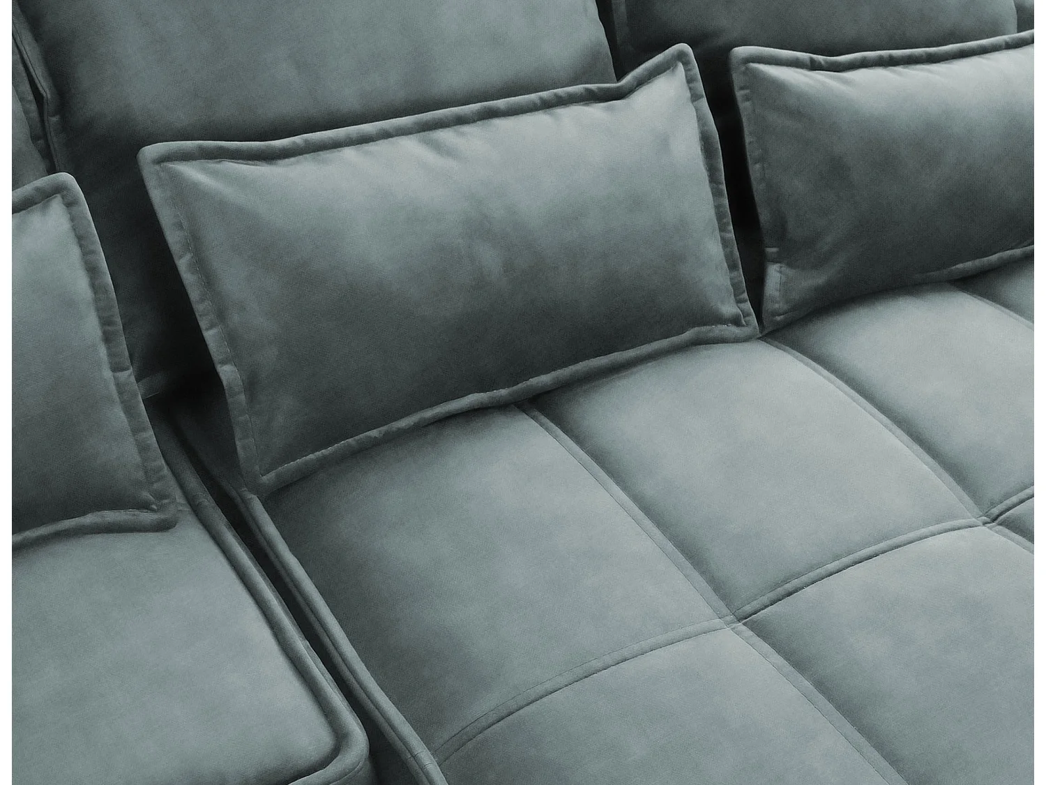 Kampus hoekbank in stof met leereffect – Converteerbaar en opbergruimte-Kleur Dennengroen-juiste hoek