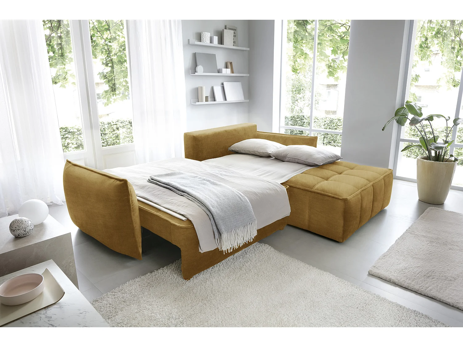 Ecksofa Lopez  R/Stoffbezug/Orange