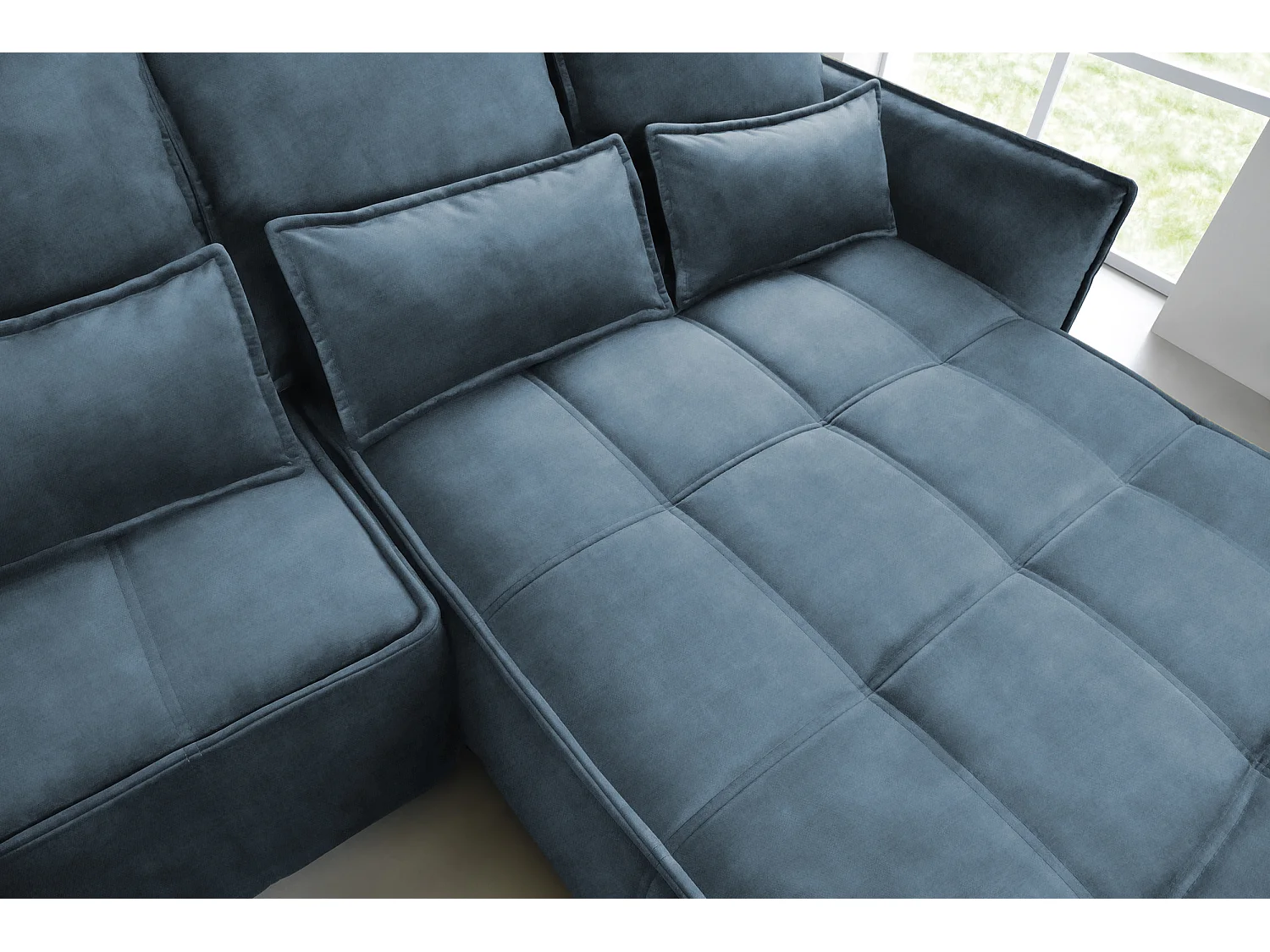 Divano d'angolo Lopez L/Tessuto/Blue