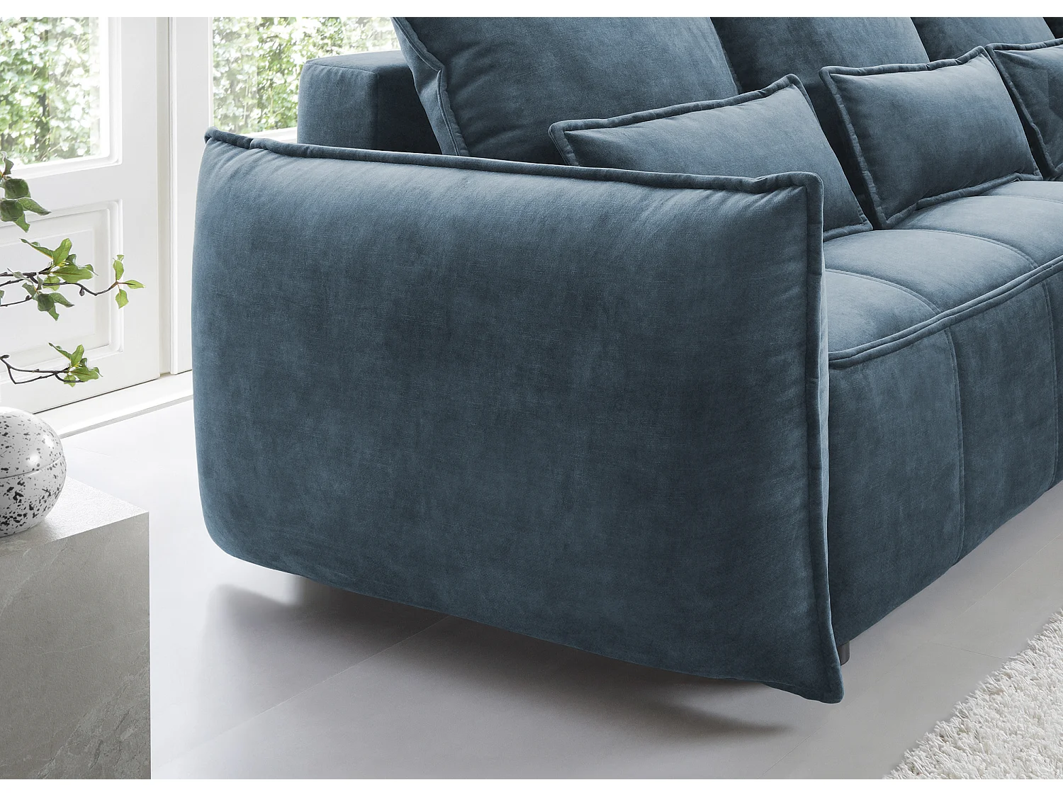 Ecksofa Lopez  L/Stoffbezug/Blau