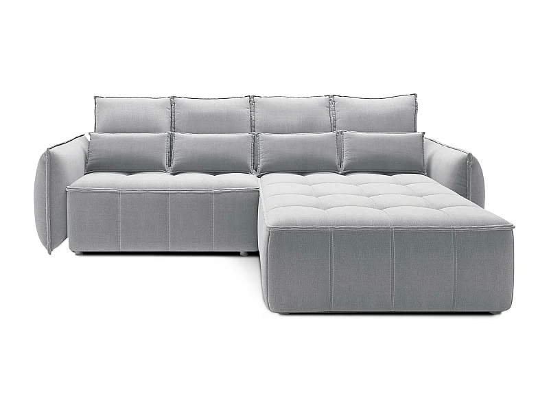 Sofá rinconera Lopez L/funda de tela/gris