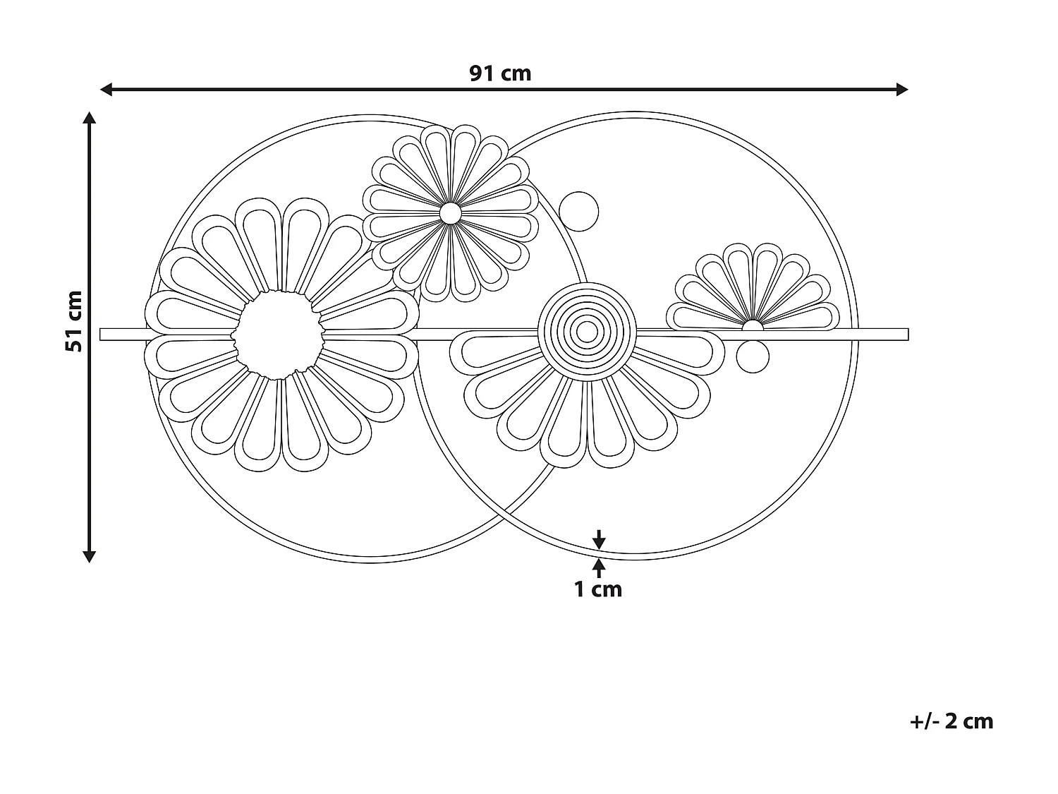 Dekoracja ścienna Kwiat PROMETHIUM Metal 51 cm Złoty