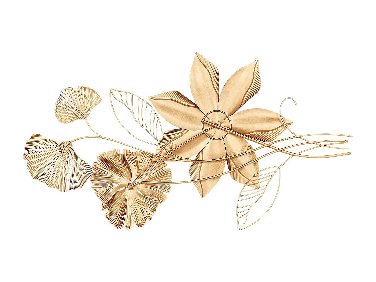 Décoration murale Fleur EUROPIUM Métal 46 cm Doré