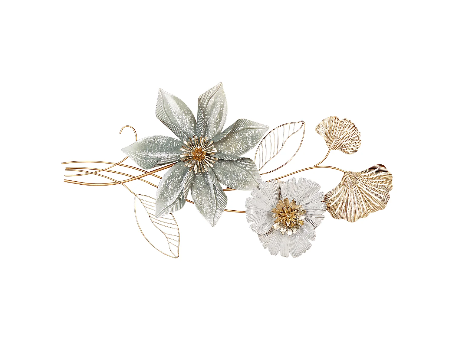Décoration murale Fleur EUROPIUM Métal 46 cm Doré