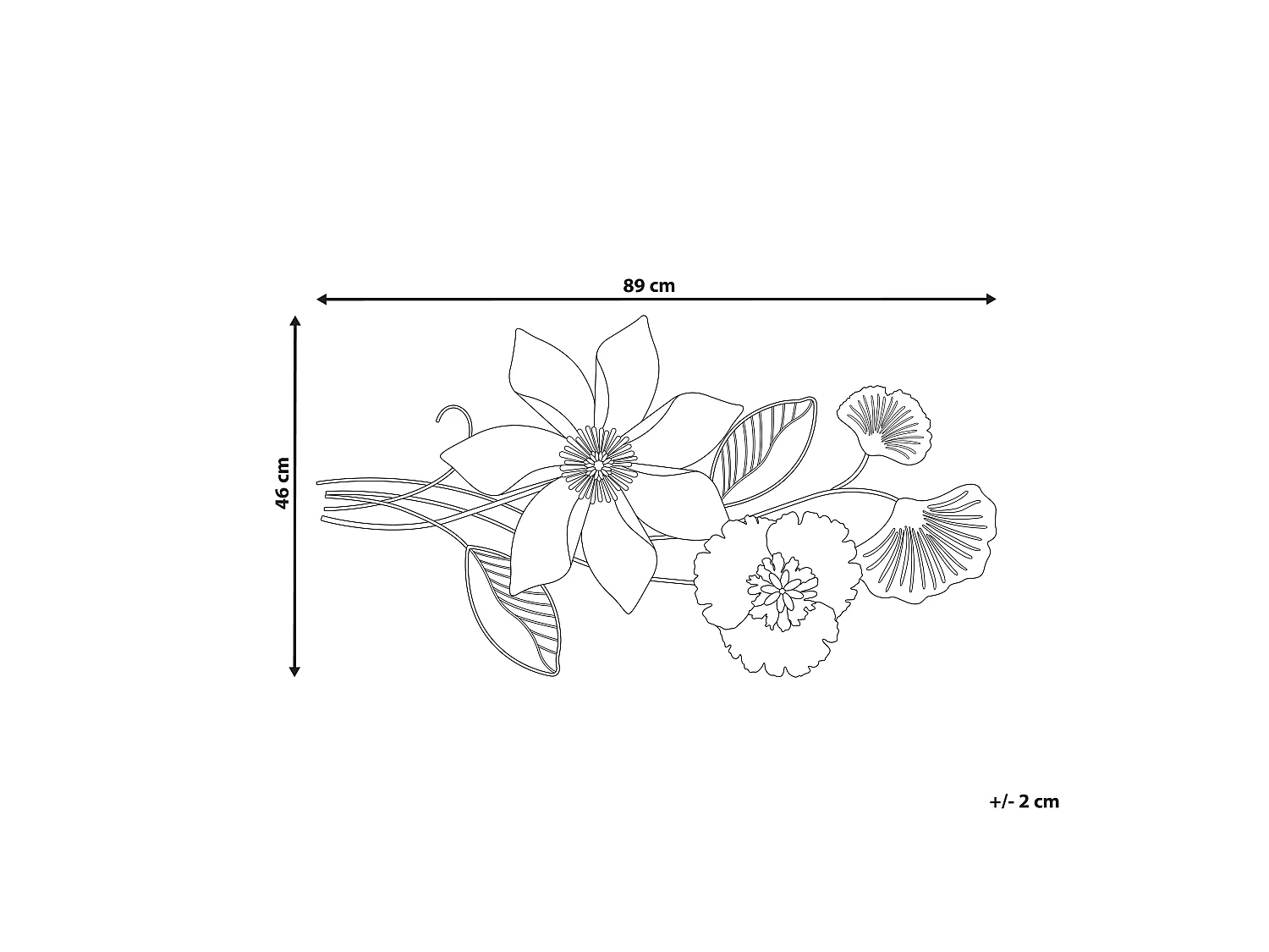 Décoration murale Fleur EUROPIUM Métal 46 cm Doré