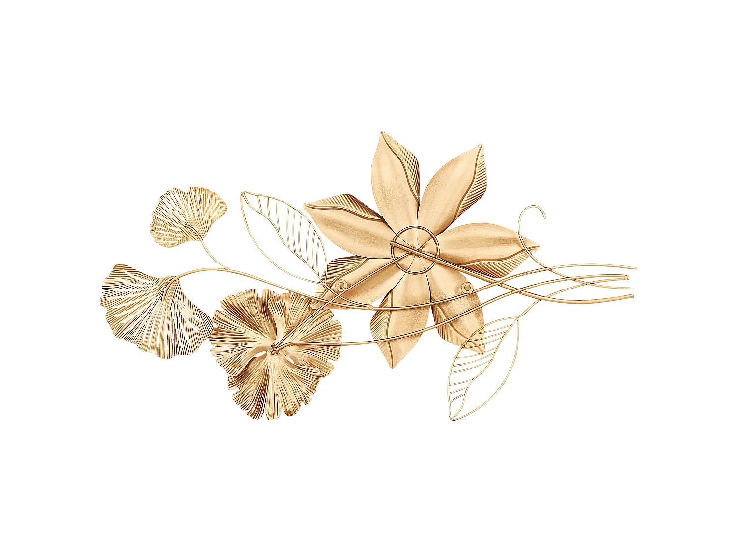 Décoration murale Fleur EUROPIUM Métal 46 cm Doré