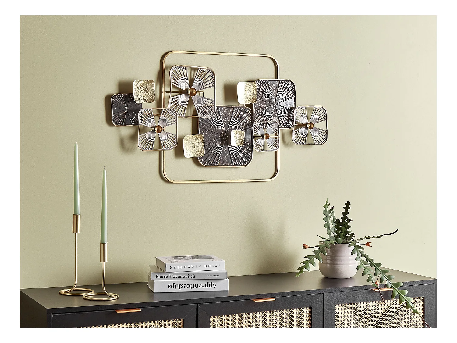 Decoración de pared LAWRENCIUM Metal 50 cm Multicolor