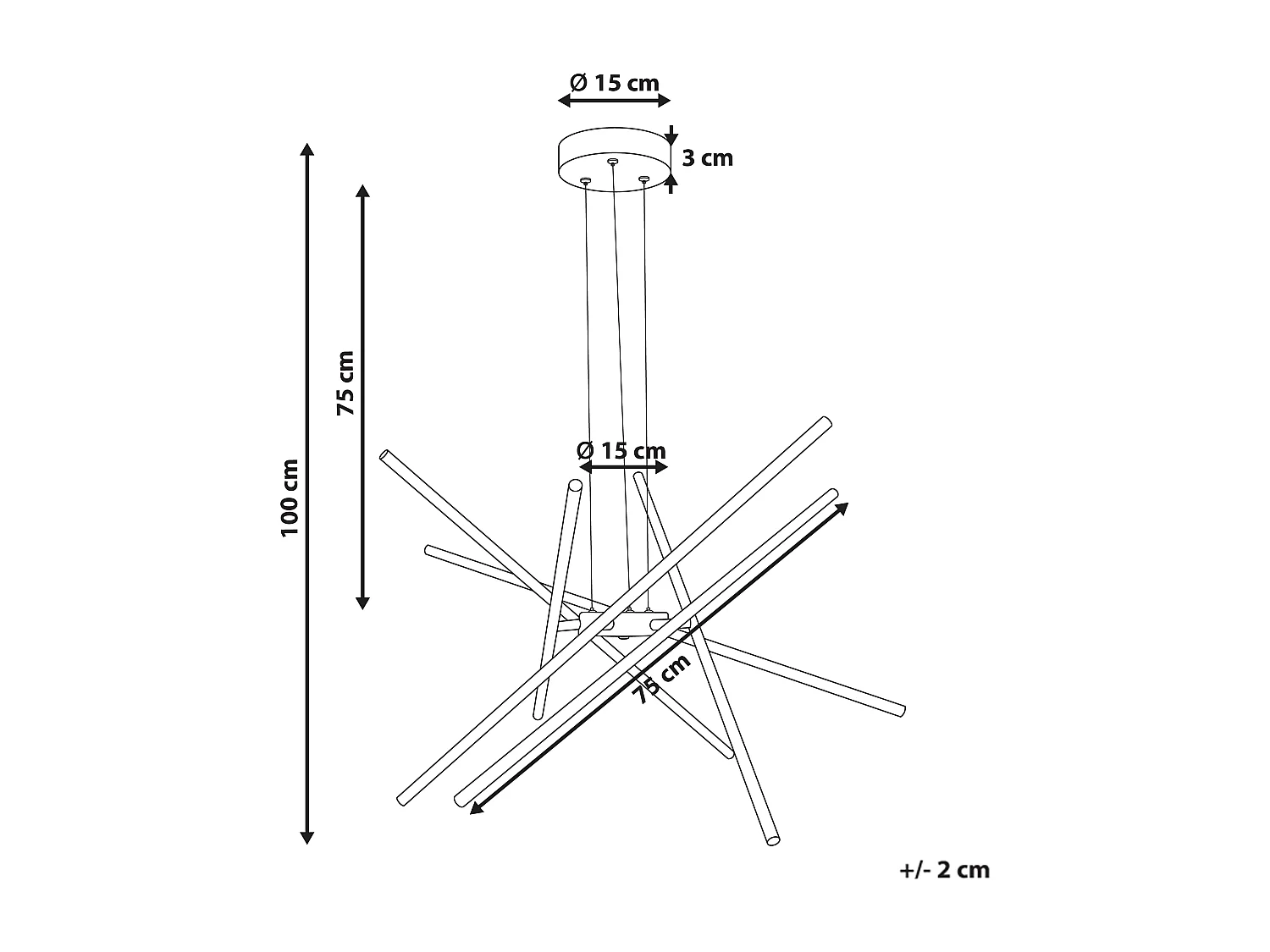 Lampe LED suspendue PALUN Avec variateur Métal Doré