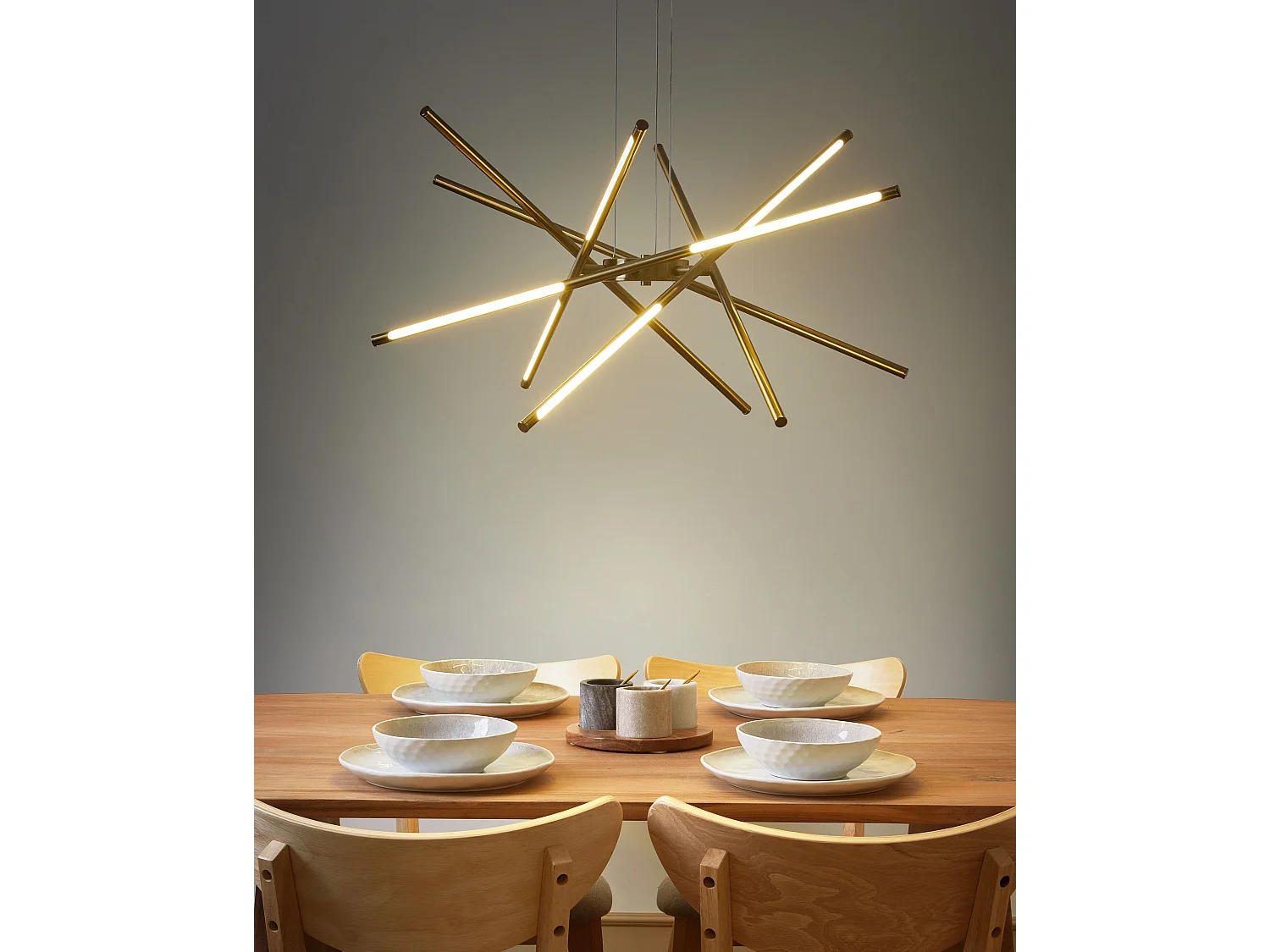 Candeeiro LED suspenso PALUN Com regulador de intensidade Metal Dourado