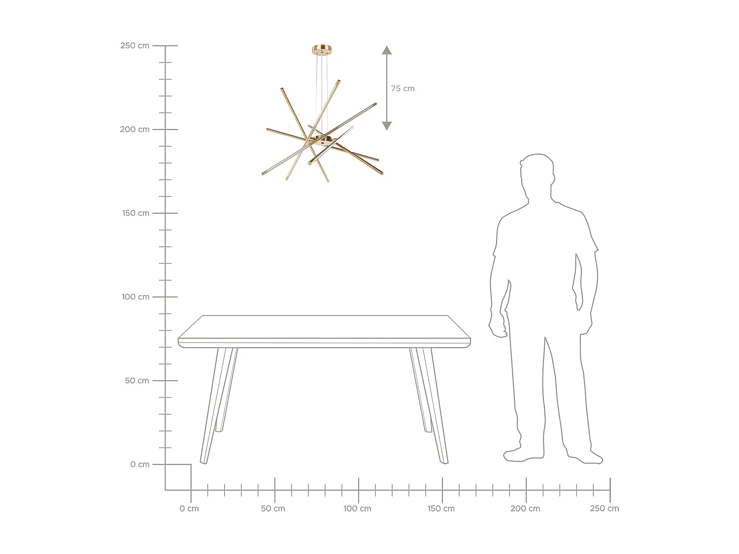 Candeeiro LED suspenso PALUN Com regulador de intensidade Metal Dourado
