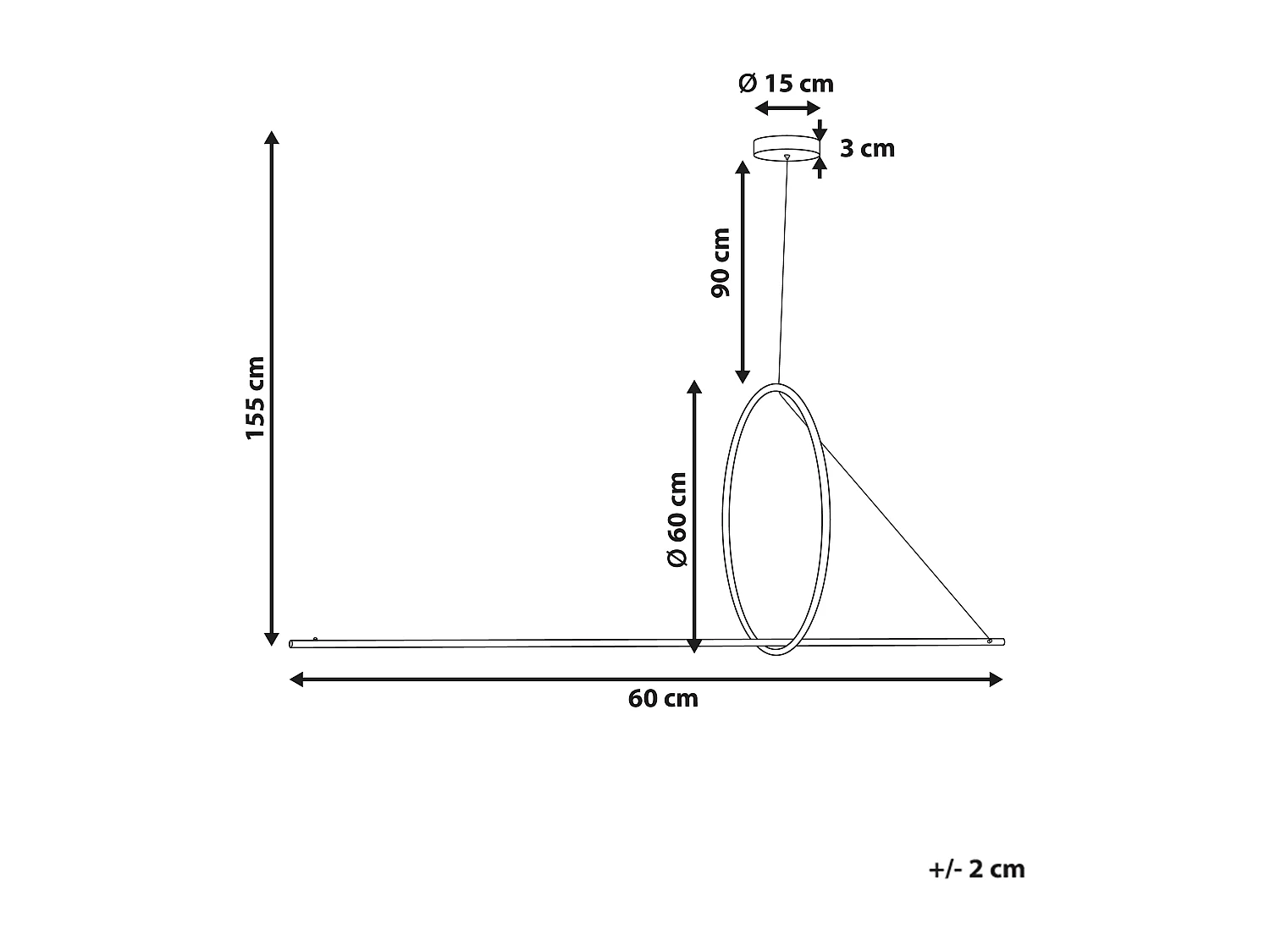 LED hanglamp TAMOR Met dimmer Metaal Zwart