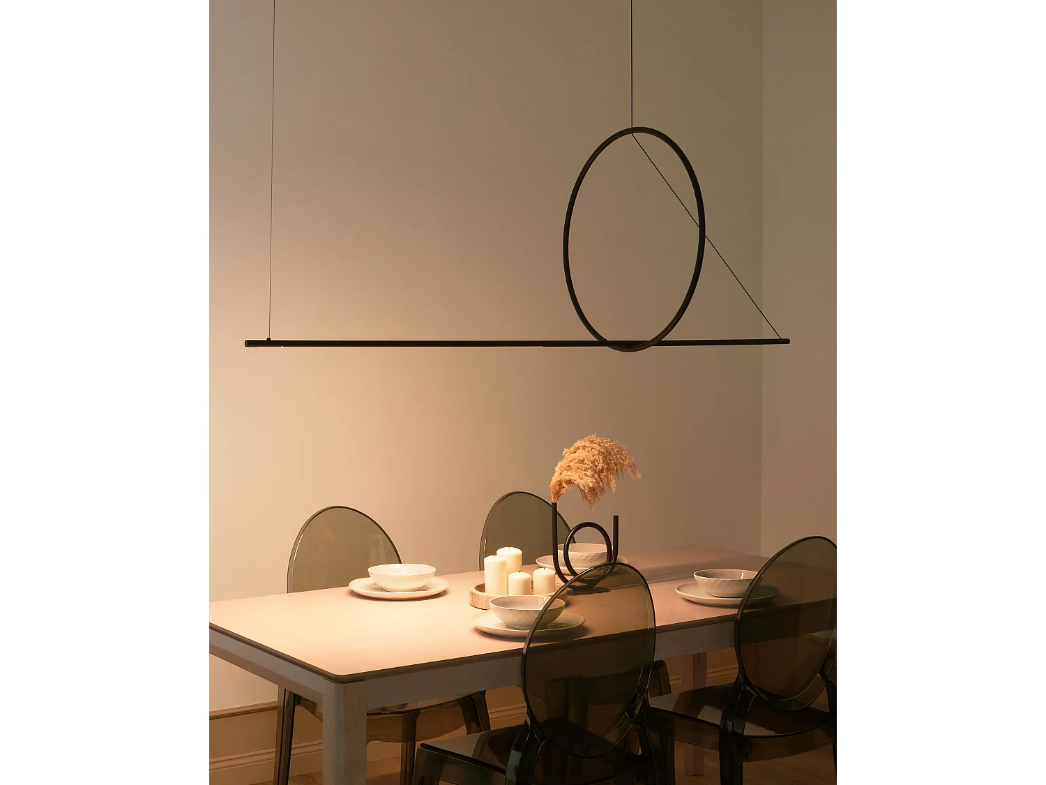 Lampe LED suspendue TAMOR Avec variateur Métal Noir