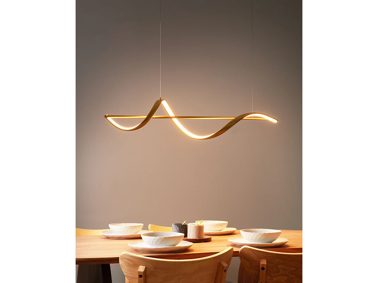 Lampe LED suspendue KHUTTI Métal Doré