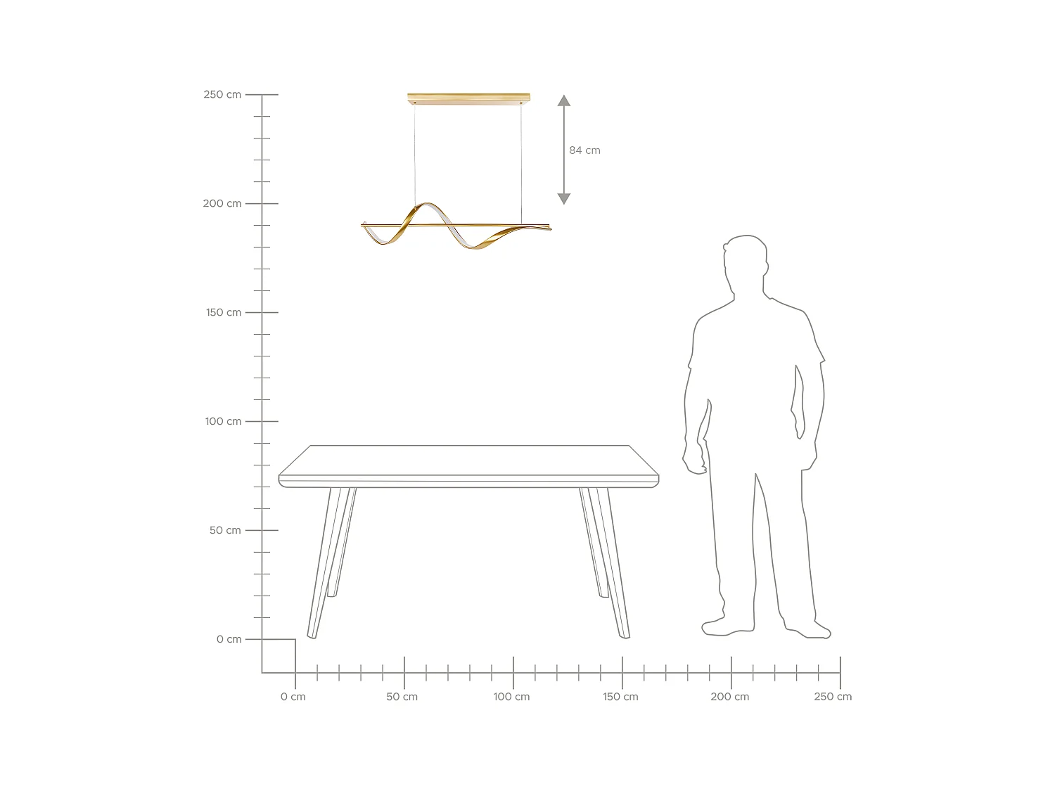 Lampe LED suspendue KHUTTI Métal Doré
