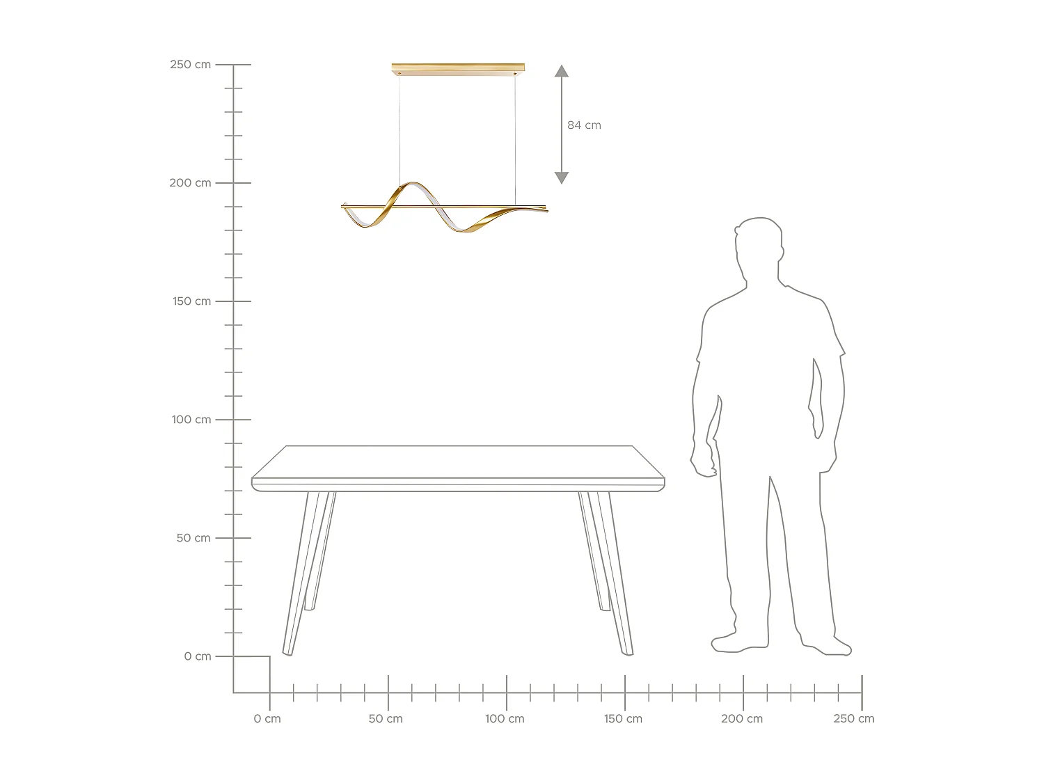 Lampe LED suspendue KHUTTI Métal Doré