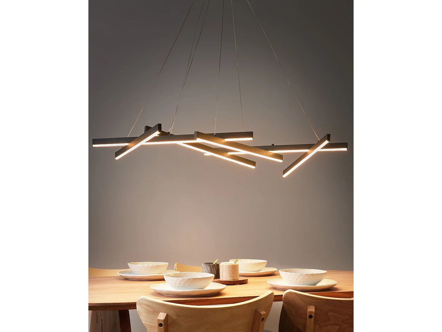 Lampa wisząca LED KANDRA Ze ściemniaczem Metal Czarny