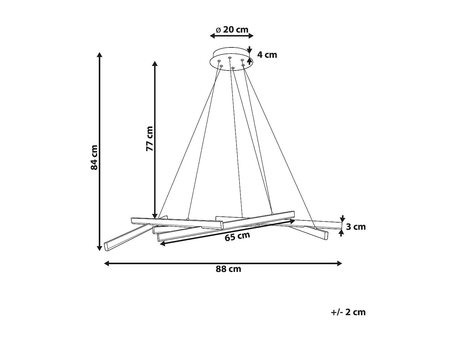Lampa wisząca LED KANDRA Ze ściemniaczem Metal Czarny
